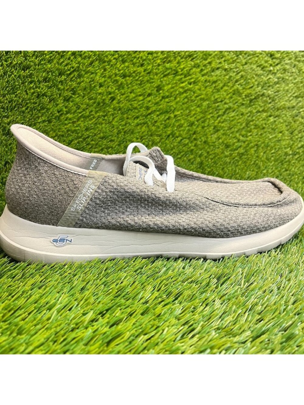Skechers Go Walk Max Mens Size 13 Taupe Athletic Waking Slip On Shoes Sneakers